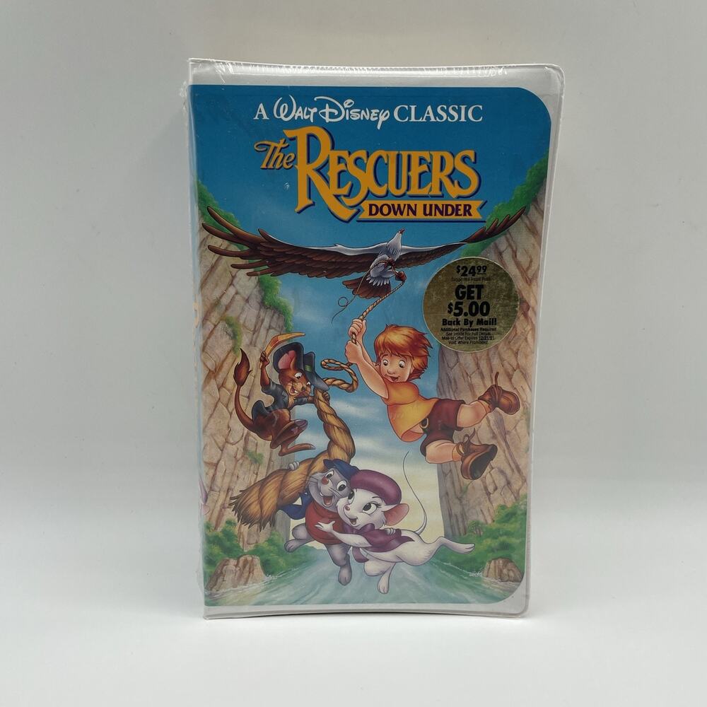 Vintage Walt Disney Classic The Rescuers Down Under VHS Tape 1991 - Sealed
